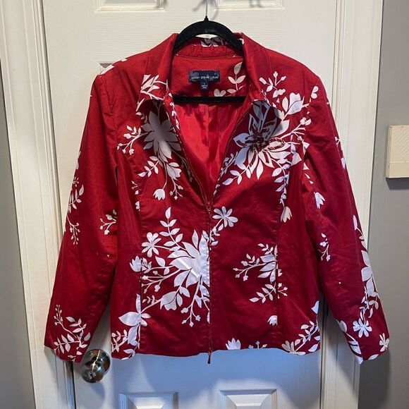 Susan Graver Floral Blazer Jacket - Picture 1 of 6